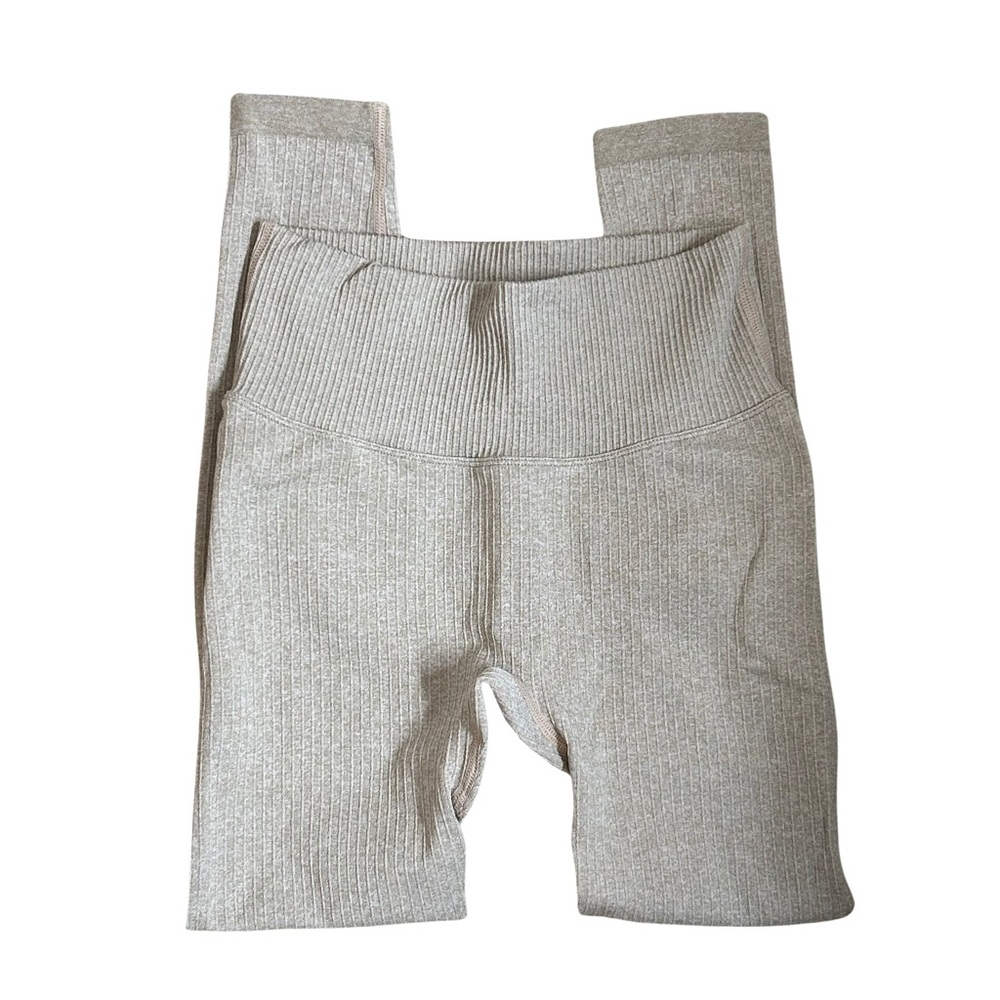 Amazon Beige Ribbed Leggings